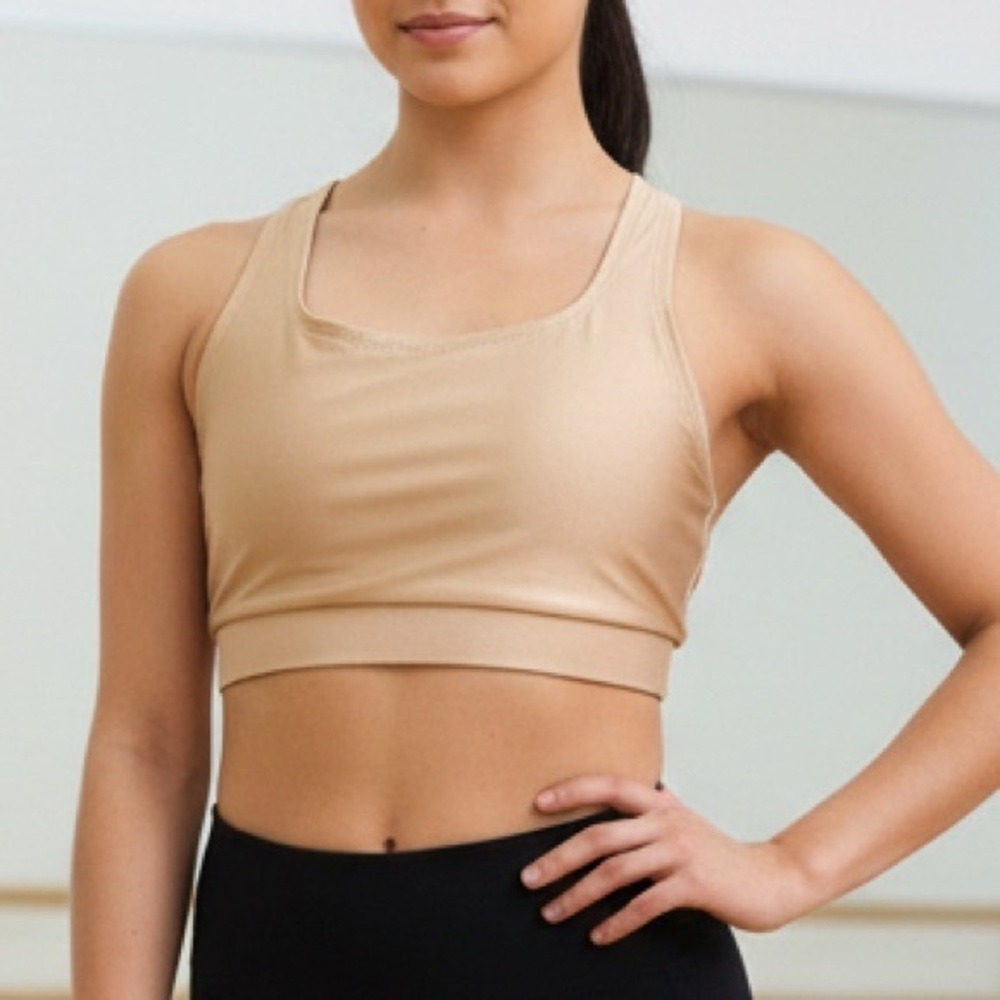 CL Theatricals dancewear T-back Gold and Tan Dance Costume dance crop top CL
